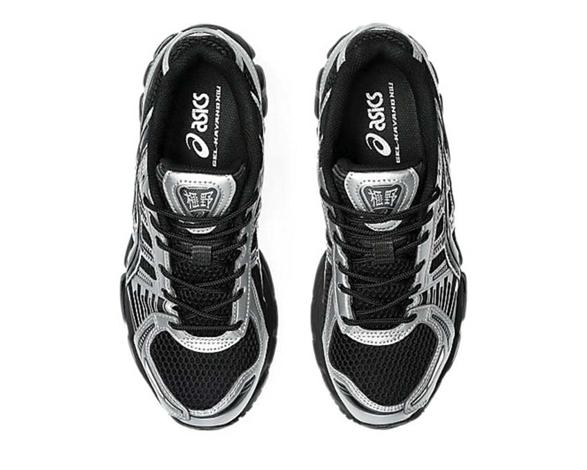 Asics Gel Kayano 12.1 Black détail — cuir synthétique mesh