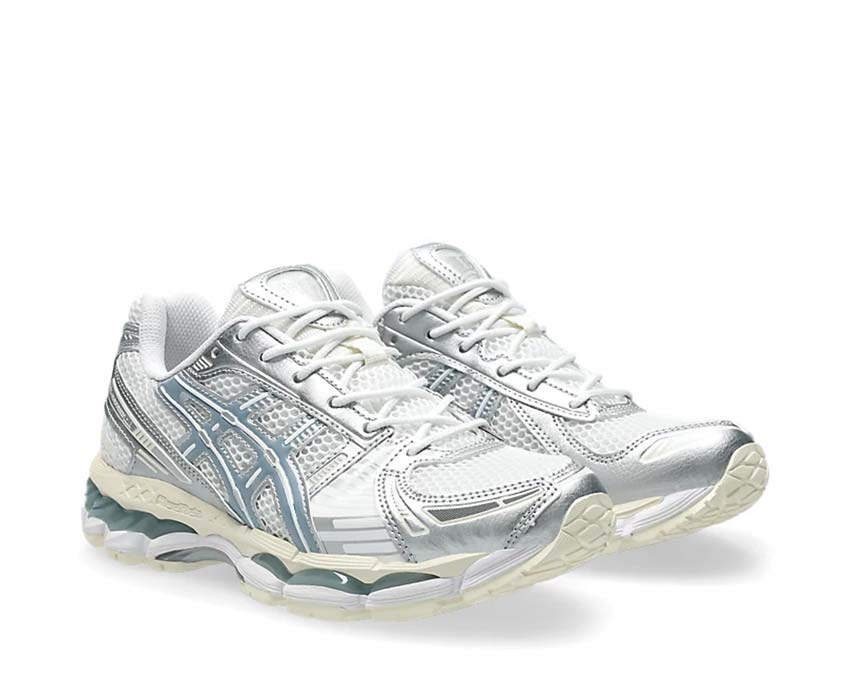 Asics Gel Kayano 12.1 Dolphin Grey vue latérale — tige mesh vintage