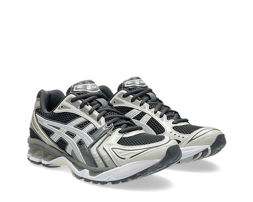 Asics Gel Kayano 14 Cement Grey vue latérale — tige mesh vintage