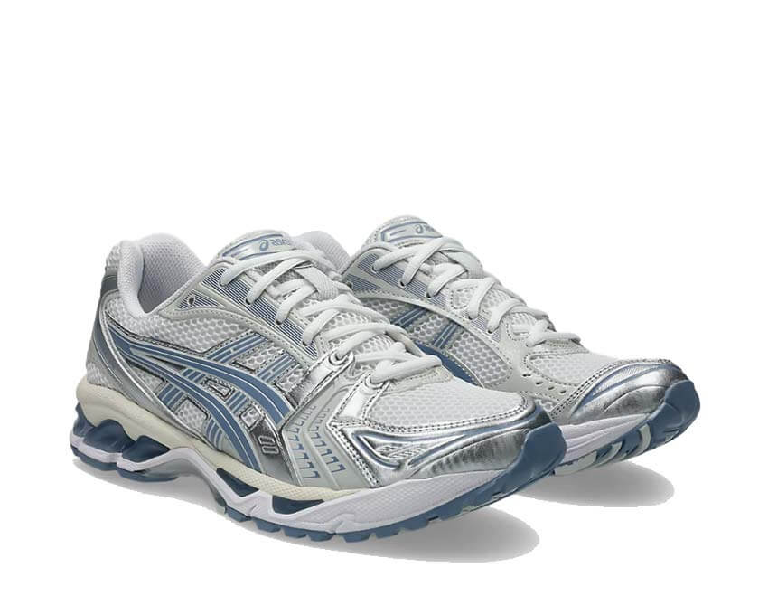 Asics Gel Kayano 14 Light Navy vue latérale — tige mesh vintage