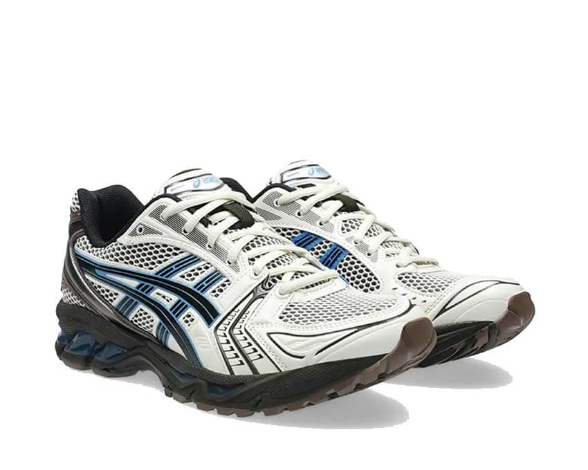 Asics Gel Kayano 14 Blue Coast vue latérale — tige mesh vintage bleu marine