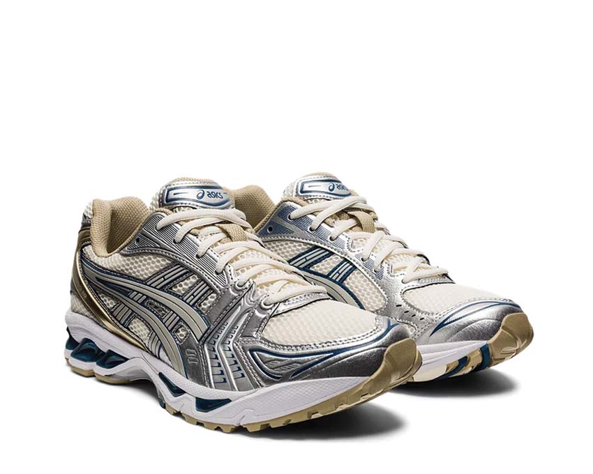 Asics Gel Kayano 14 Cream/Pure Silver vue latérale — tige mesh respirante
