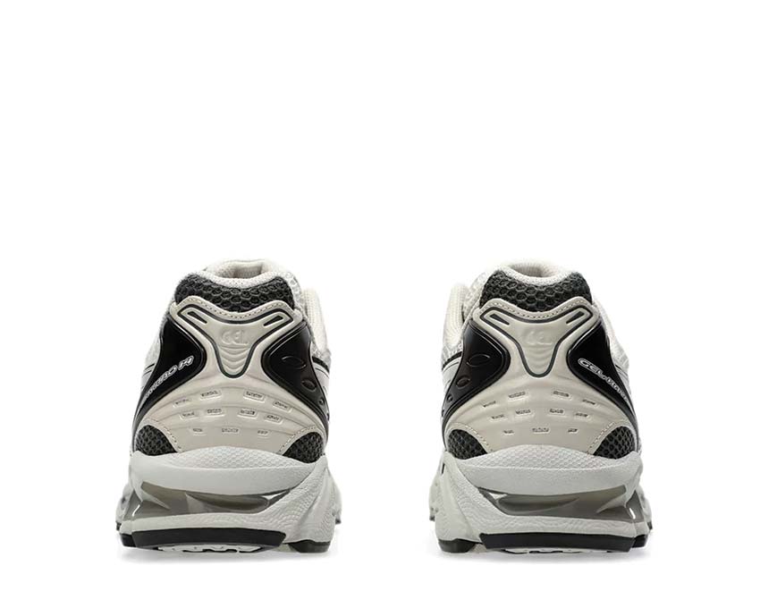 Asics Gel Kayano 14 Smoke Grey/Smoke Grey détail — cuir premium et mesh