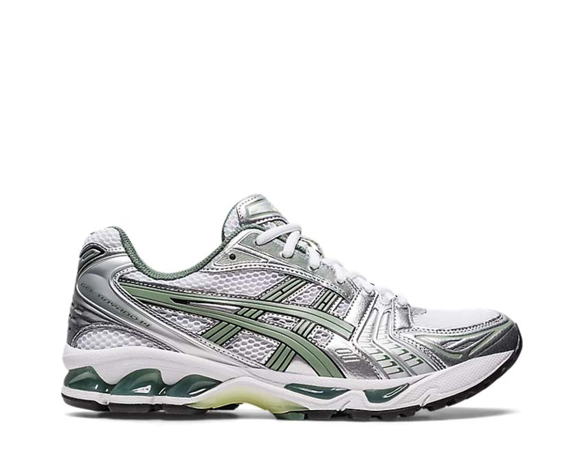 Asics Gel Kayano 14 White/Slate Grey — running homme amorti Gel avant/arrière
