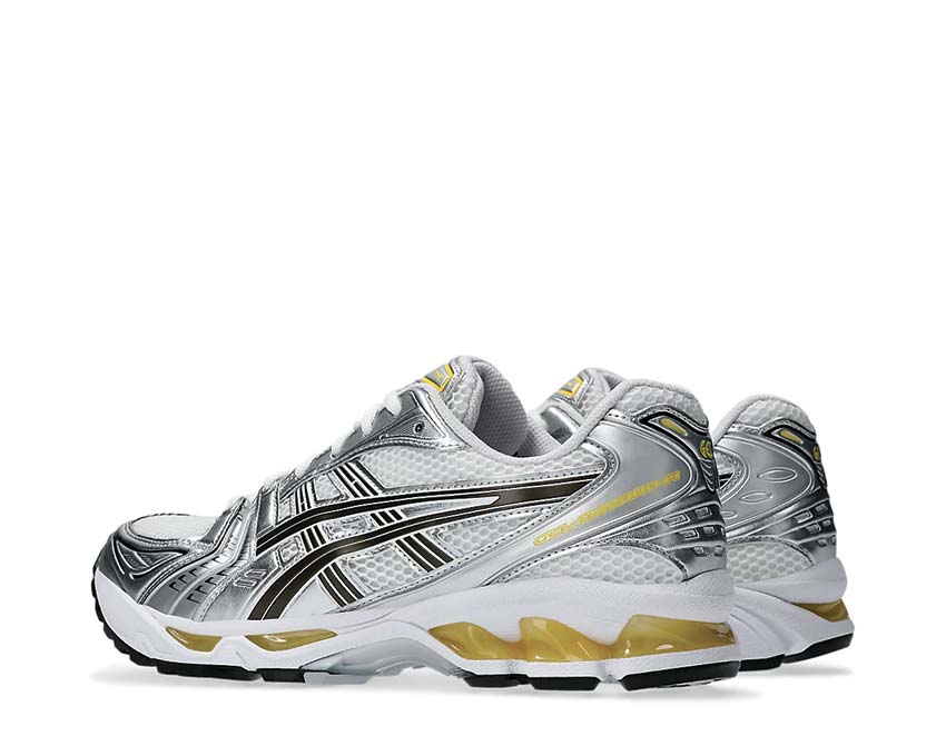 Asics Gel Kayano 14 White/Tai Chi Yellow semelle — amorti Gel avant/arrière