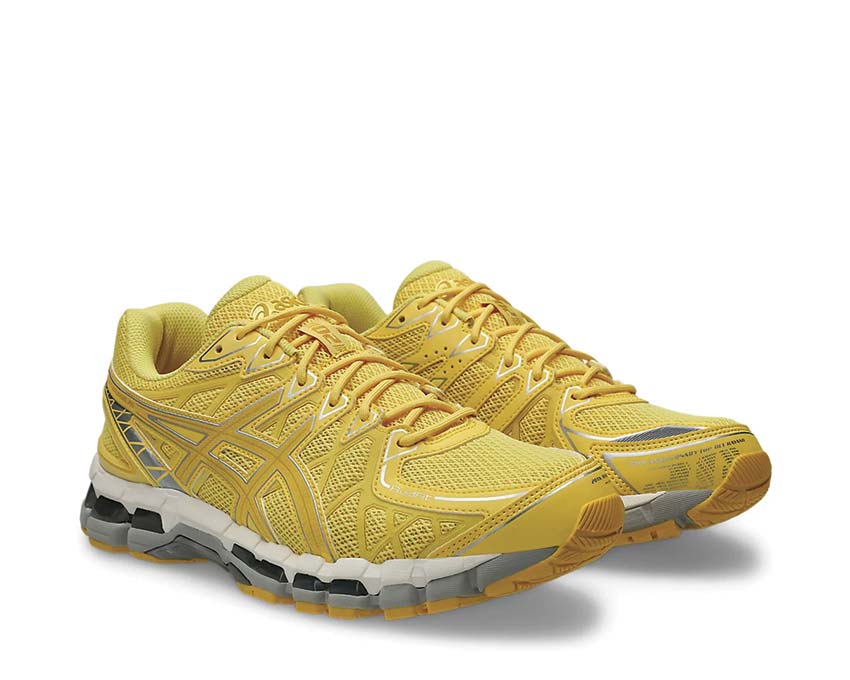 Asics Gel Kayano 20 Lite-Show Banana Cream vue latérale — tige réfléchissante