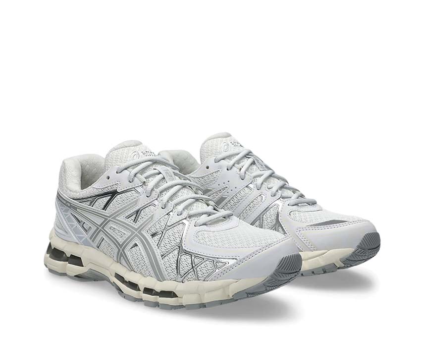 Asics Gel Kayano 20 White White/Pure Silver vue latérale — tige mesh respirante