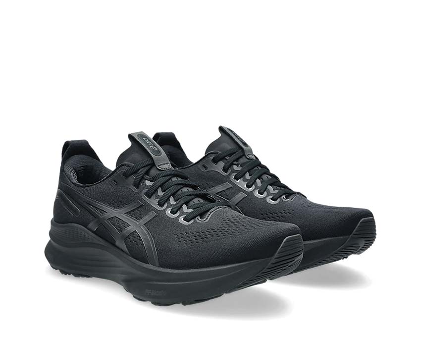 Asics Gel Kayano 32 Black/Graphite Grey vue latérale — tige mesh respirante