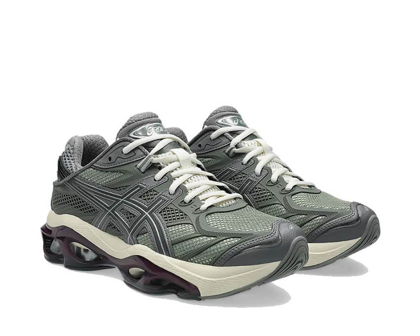 Asics Gel Kinetic 2.0 Lichen Green vue latérale — tige mesh premium
