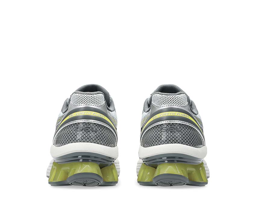 Asics Gel Kinetic Fluent Glacier Grey/Steel Grey detail — mesh and structured overlay