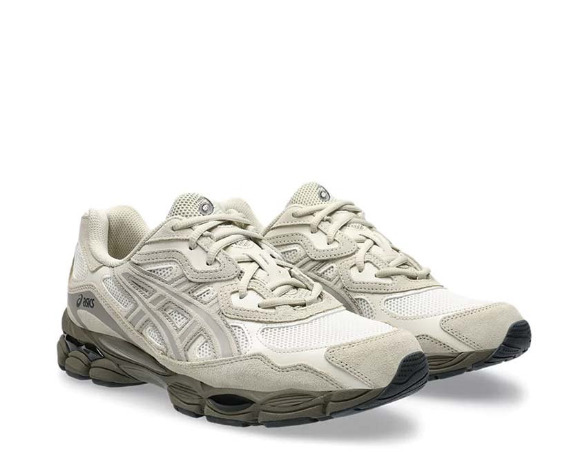 Asics Gel NYC Cream Putty Cream/Putty vue latérale — tige mesh et cuir vintage