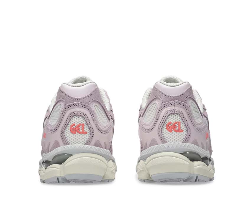 Asics Gel NYC Cream/Rose Water détail — mesh et cuir rose urbain
