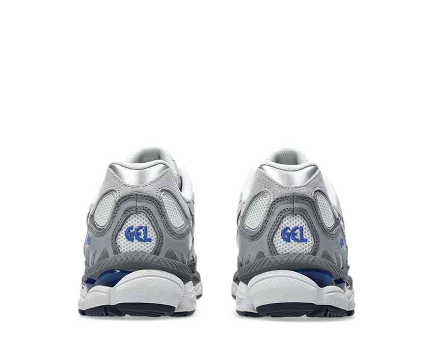 Asics Gel NYC Glacier Grey/Gravel détail — mesh et cuir glacier urbain