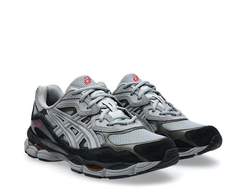 Asics Gel NYC Gravel/Black vue latérale — tige mesh et cuir vintage