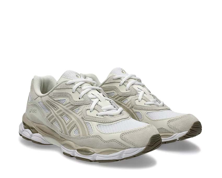 Asics Gel NYC White/Feather Grey vue latérale — tige mesh vintage