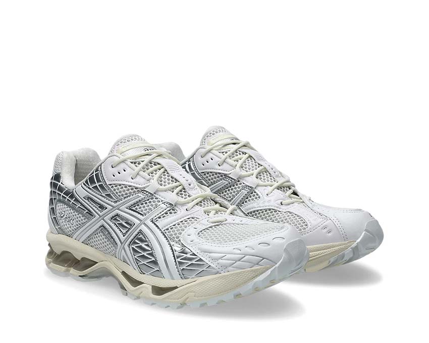 Asics Gel Nimbus 10.1 White/Pure Silver vue latérale — tige mesh respirante