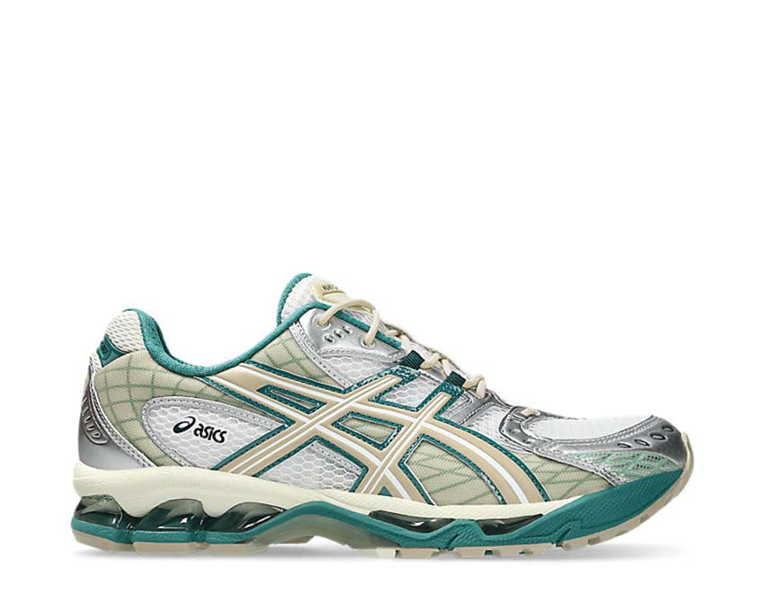 Asics Gel Nimbus 10.1 White/Rainy Lake — running homme amorti Gel premium longue distance