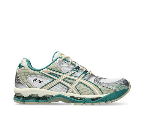 Asics Gel Nimbus 10.1 White/Rainy Lake — running homme amorti Gel premium longue distance