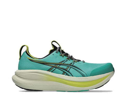 Asics Gel Nimbus 28 TR Aurora Green — running homme trail amorti FF Blast Plus