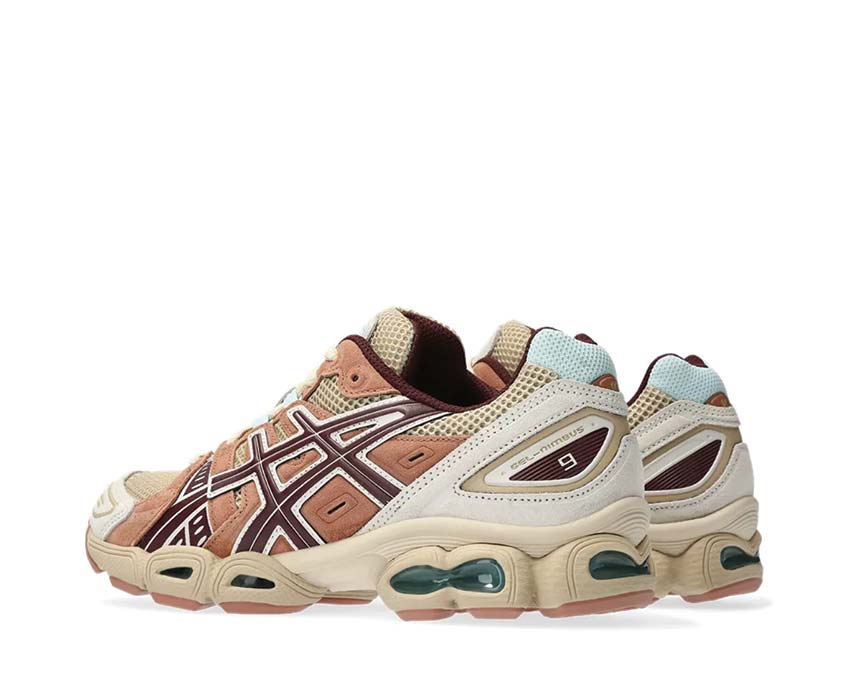 Asics Gel Nimbus 9 Dune Mid Grey semelle — technologie GEL femme noirfonce.eu