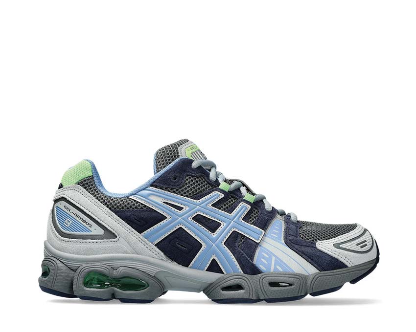 Asics Gel Nimbus 9 Steel Grey/Blue Harmony — running homme amorti Gel premium