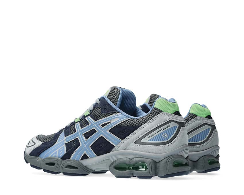 Asics Gel Nimbus 9 Steel Grey/Blue Harmony semelle — amorti Gel premium
