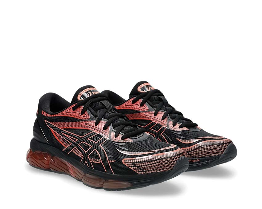 Asics Gel Quantum 360 VIII Black/Cayenne vue latérale — tige mesh respirante