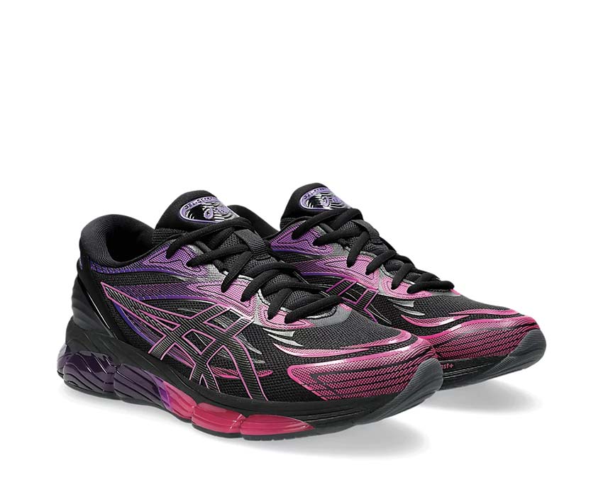Asics Gel Quantum 360 VIII Black/Pink Glow vue latérale — tige mesh respirante