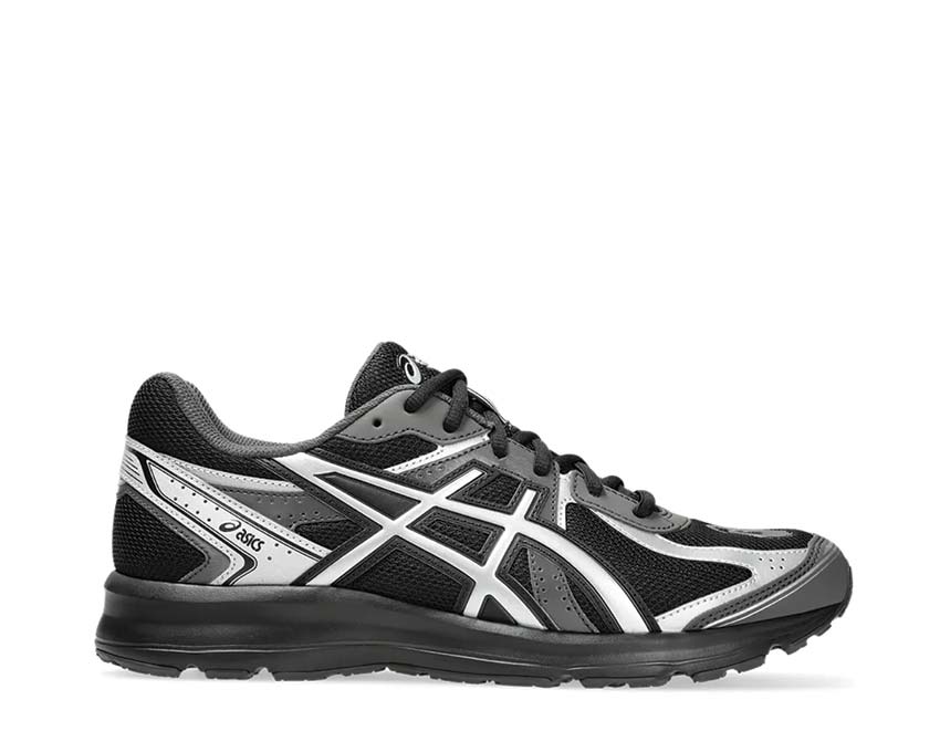 Asics Jog 100S Black/Pure Silver — sneaker rétro running homme cuir et mesh