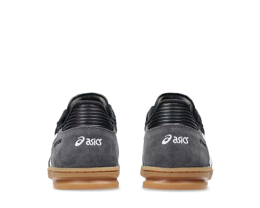 Asics Skyhand OG Black White détail — empiècements daim premium rétro