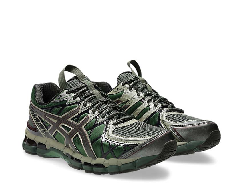 Asics UB10-S Gel Kayano 20 Moss/Gunmetal vue latérale — design collaboration exclusif