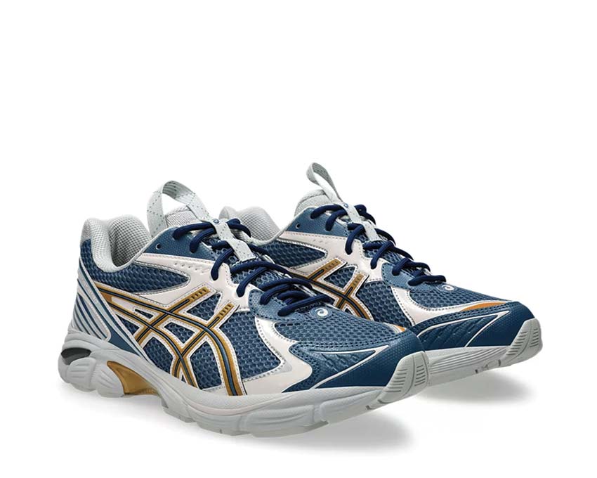 Asics UB8-S GT-2160 Kiko Kostadinov Azure/Pure Gold vue latérale — design collaboration exclusive