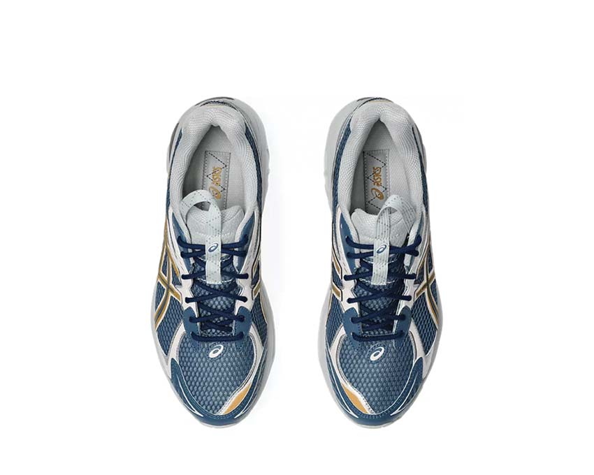 Asics UB8-S GT-2160 Kiko Kostadinov Azure/Pure Gold arrière — amorti Gel collaboration
