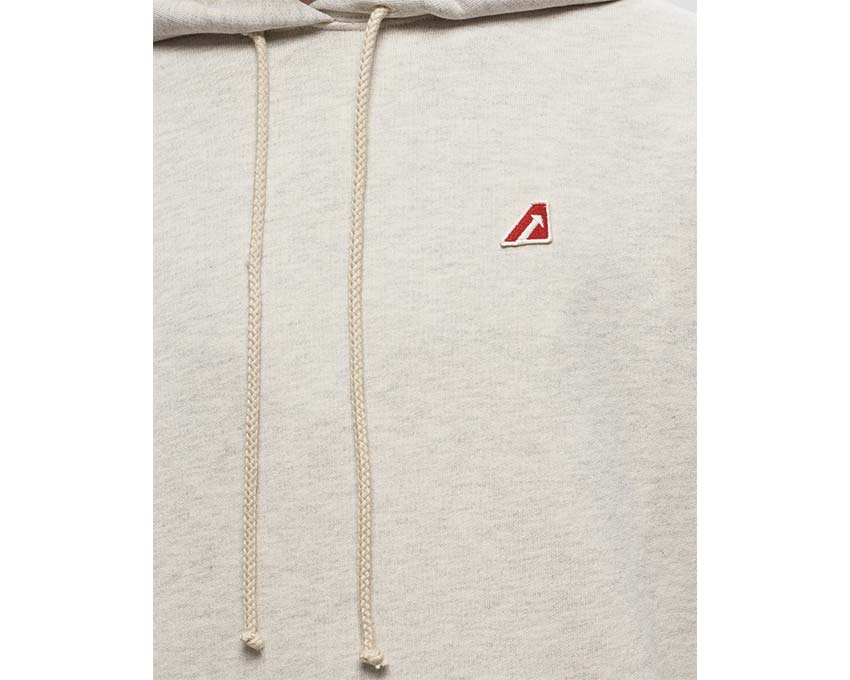 Autry Hoodie Ease Cream vue latérale — poche kangourou capuche ajustable coton Autry