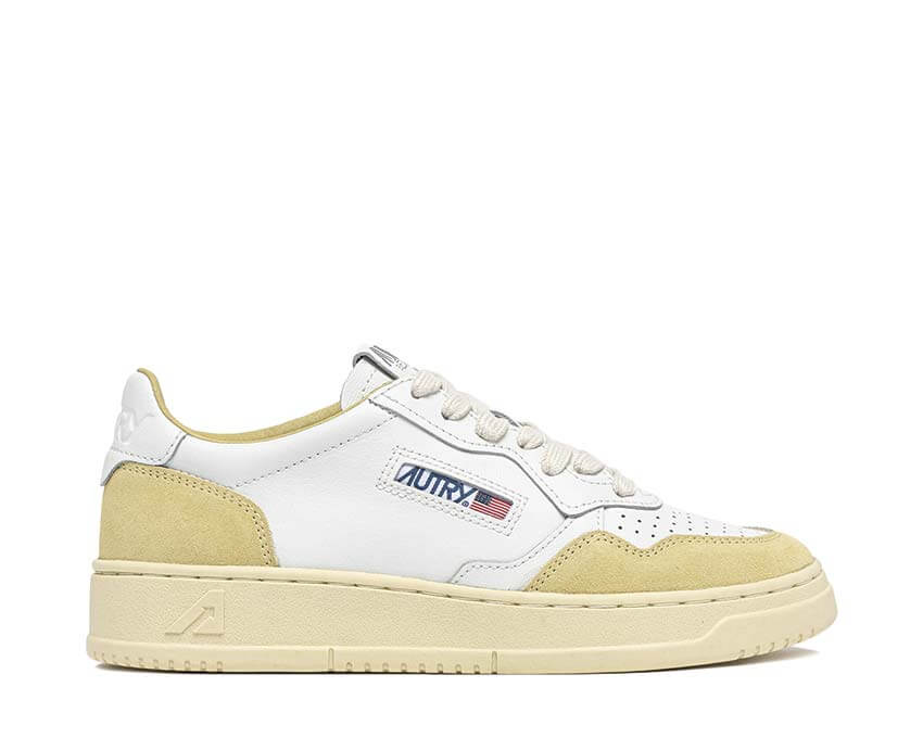Autry Medalist Low Straw Paille — sneakers femme cuir paille beige doré lifestyle premium