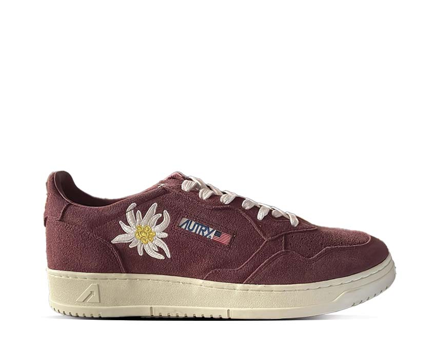 Autry Medalist Low Bordeaux/Beige — sneaker homme cuir bordeaux beige rétro sport