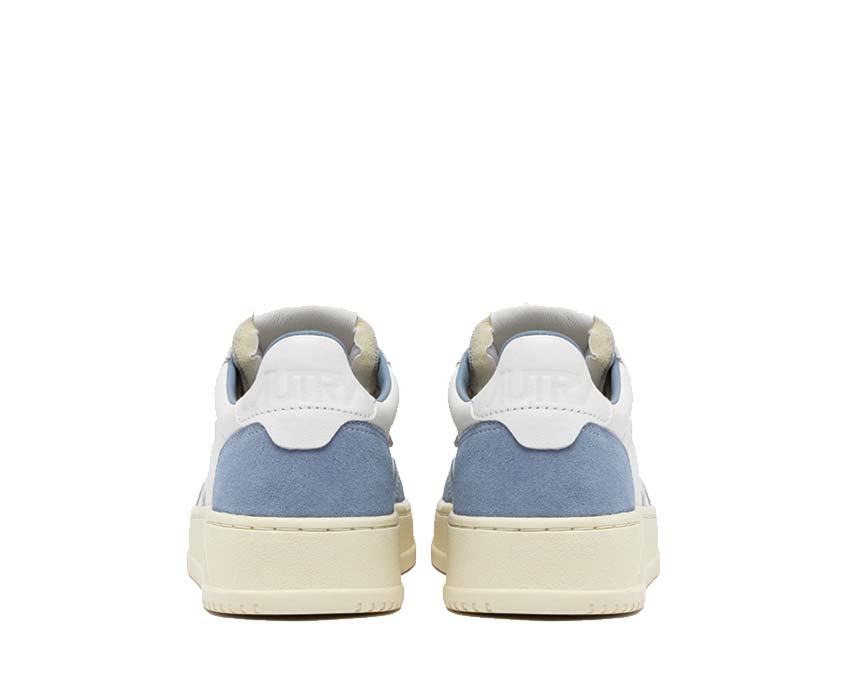 Autry Medalist Low W Goat Suede White Street suela — suela de goma vintage