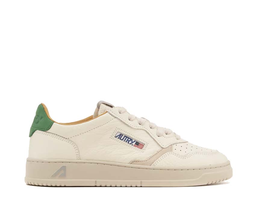 Autry Medalist Low Elep Am Vapor Green — Herren-Sneaker natürliches grünes Leder