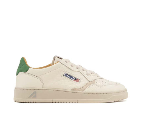 Autry Medalist Low Elep Am Vapor Green — Herren-Sneaker natürliches grünes Leder