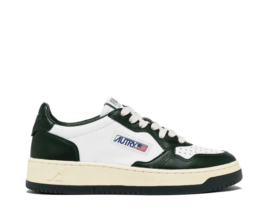 Autry Medalist Low White Mountain — Herren-Sneaker weißes Leder Vintage Sport
