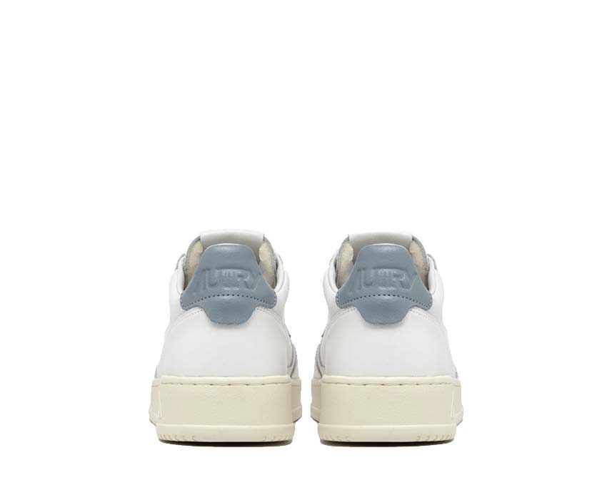 Autry Medalist Low W Leather White Silver Blue détail — empiècements colorés