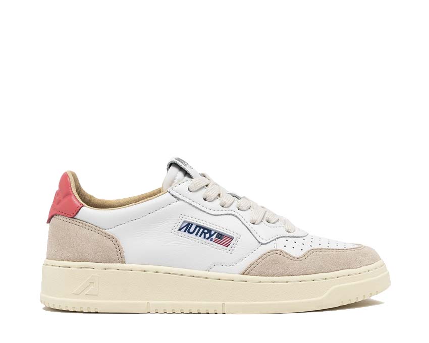 Autry Medalist Low Cuir/Daim Tearose — sneaker homme cuir daim rose thé délicat