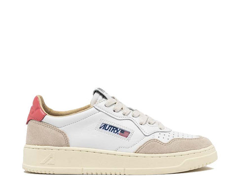 Autry Medalist Low Cuir/Daim Tearose — sneaker homme cuir daim rose thé délicat