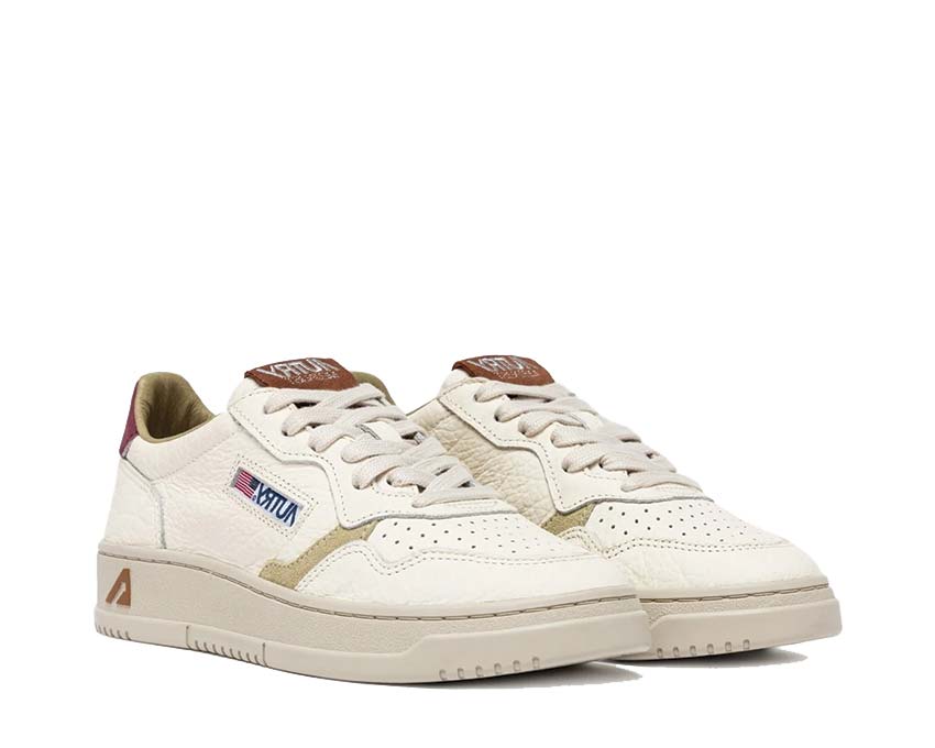 Autry Medalist Low Marshmallow/Bordeaux semelle — semelle gomme vintage
