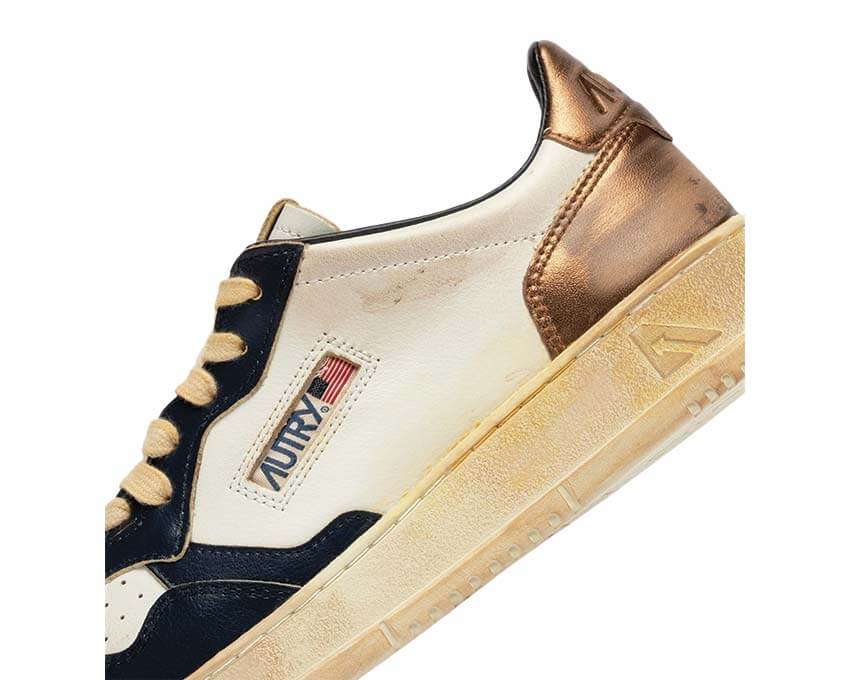 Autry Medalist Low Super Vintage vue latérale — cuir multicolore vintage