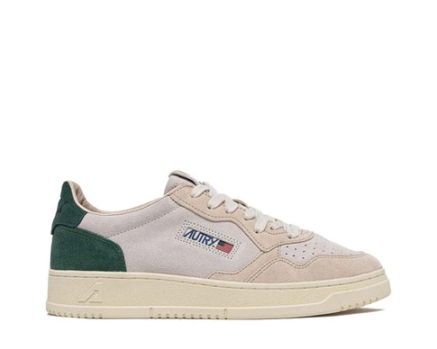 Autry Medalist Low Tricolore Sable/Daim Vert — sneaker homme cuir tricolore sable vert