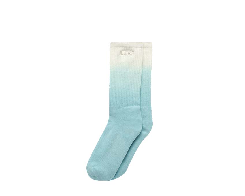 Autry Socks Tie Dye Sky — chaussettes tie-dye bleu ciel logo Autry