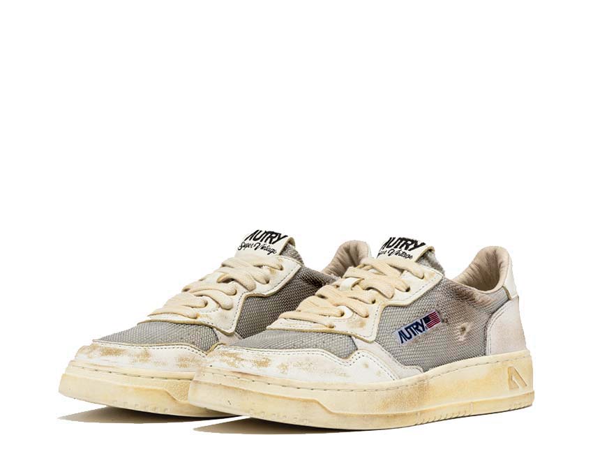 Autry Super Vintage Low Dragon Goat Sepia White semelle — semelle gomme