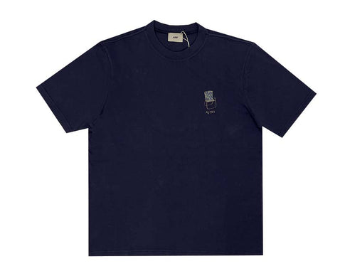 Autry T-Shirt Cotton Blue — t-shirt homme coton bleu logo brodé Autry