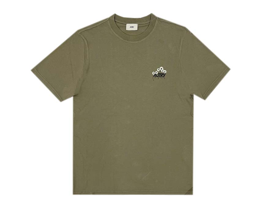 Autry T-Shirt Cotton Scrub — t-shirt homme coton vert scrub logo brodé
